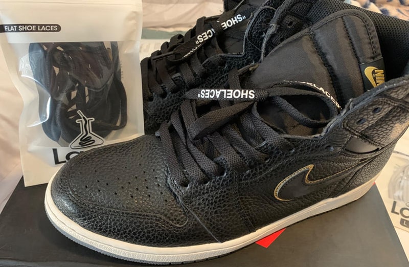 Czarne z białym napisem sznurowadła do butów LACE LAB neon laces, personalizacja obuwia, custom, customizacja adidasów