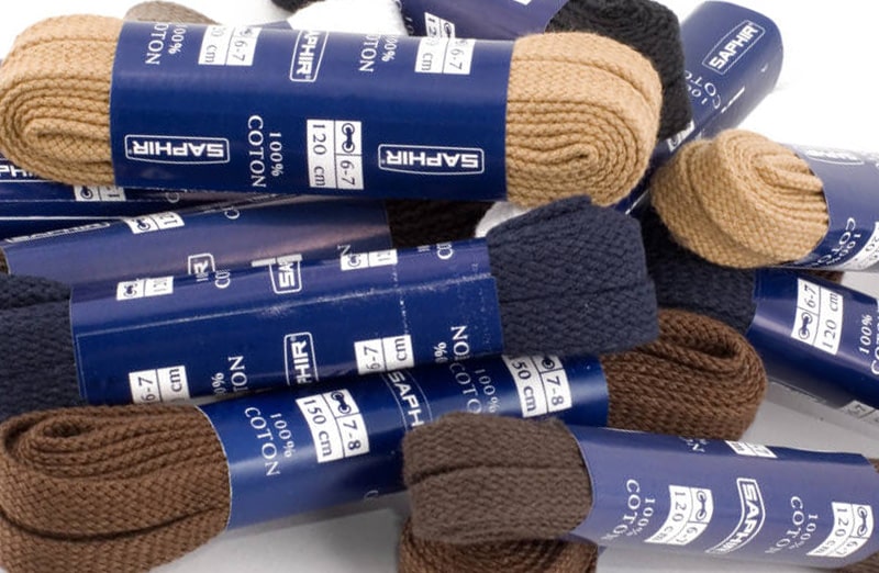 Granatowe plaskie sznurowadla eleganckie 7mm wytrzymale do eleganckich butow