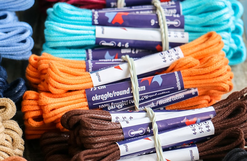 Woskowane pomarańczowe sznurowadla okragle 2mm woskowane wytrzymale do butow