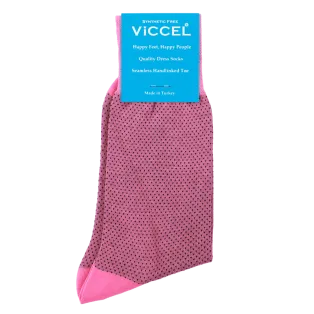 VICCEL / CELCHUK Socks Mesh Dots Pink / Black - Luksusowe skarpetki