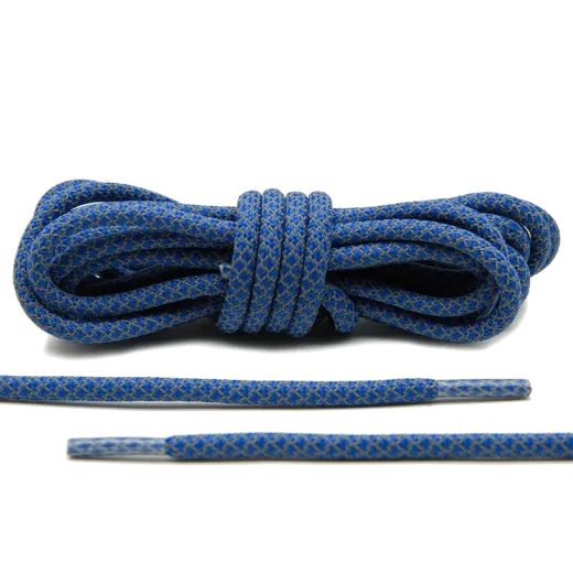Odblaskowe okrągłe sznurowadła niebieskie,  stworzone  do popularnych modeli Yeezy boots
czy innych modeli Adidasa.
