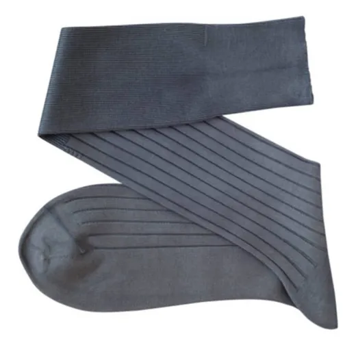 VICCEL / CELCHUK Knee Socks Solid Gray Cotton - Luksusowe podkolanówki