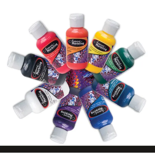 Czarna farba do marmurkowania tkanin, drewna, papieru, skór. Barwniki do tworzenia własnych wzorzystych tkanin, ubrań, butów, akcesoriów. Rękodzieło.