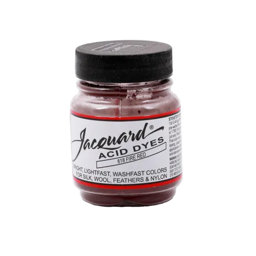 JACQUARD Acid Dye 0.5oz #618 FIRE RED / OGNISTOCZERWONY barwnik kwasowy do wełny, jedwabiu i piór