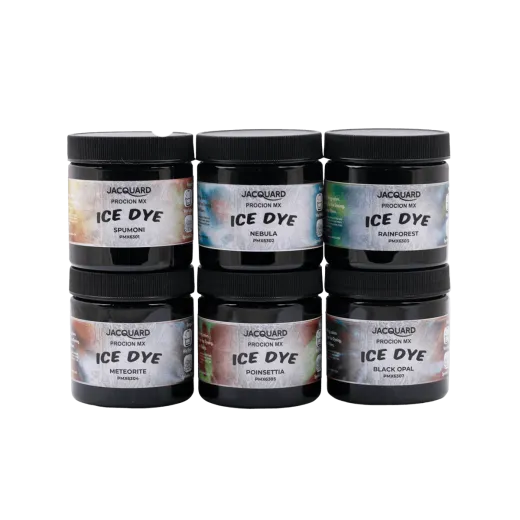 JACQUARD Procion ICE Dye 6-Color Set 2oz / Zestaw barwników lodowych do tkanin z naturalnych włókien roślinnych (celulozowych)