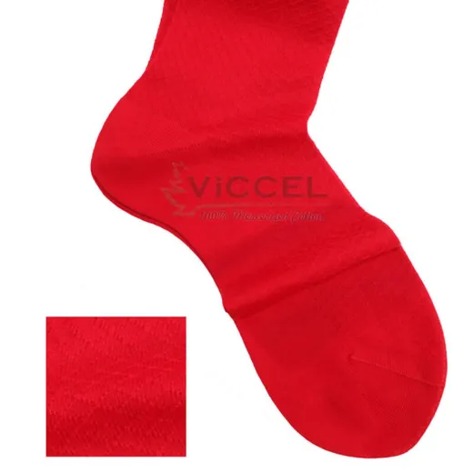 VICCEL / CELCHUK Knee Socks Fish Skin Textured Scarlet Red - Luksusowe podkolanówki