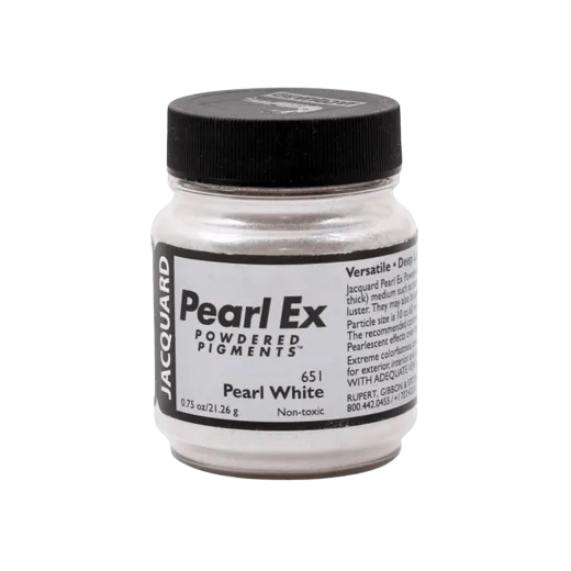 JACQUARD Pearl EX Powdered Metallic Pigments 0.75oz #651 PEARLWHITE / Biała perła metaliczne i perłowe pigmenty w proszku do rękodzieła