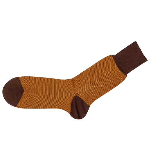 VICCEL / CELCHUK Socks Striped Brown / Mustard - Luksusowe skarpety