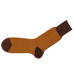 VICCEL / CELCHUK Socks Striped Brown / Mustard - Luksusowe skarpety