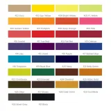 Dostępne kolory barwników do farbowania ubrań barwnikami kwasowymi idye jacquard. 