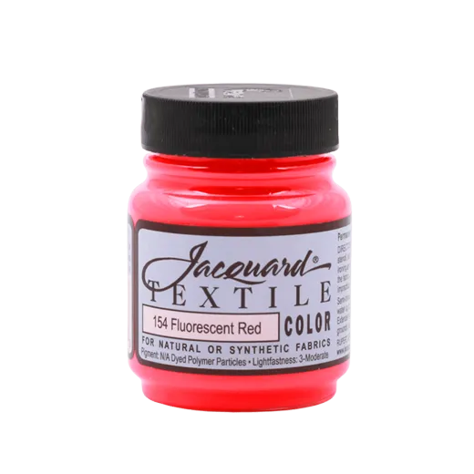 JACQUARD Textile Color Fluorescent Paint 2.25oz #154 RED / Czerwona fluorescencyjna farba akrylowa do tekstyliów