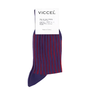 VICCEL / CELCHUK Socks Shadow Stripe Purple / Red - Luksusowe skarpety