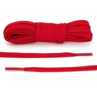LACE LAB DUNK Replacement Laces 8mm Red / Czerwone płaskie sznurówki do Sneakersów