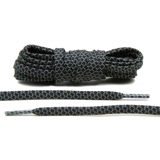 Odblaskowe płaskie sznurowadła czarne,  stworzone  do popularnych modeli Nike air max 90
czy innych modeli Nike