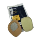 Samoprzylepna podpiętka, wykonana z wysokiej jakości skóry, zapobiega przesuwaniu się stopy wzdłuż i wszerz