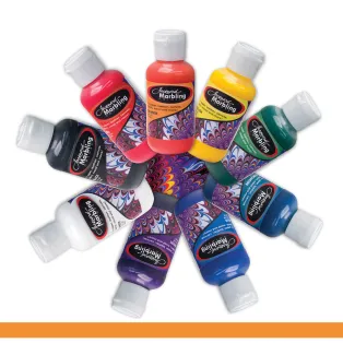 JACQUARD Marbling Color ORANGE 2oz / Pomarańczowa farba do marmurkowania tkanin, skór, drewna, papieru