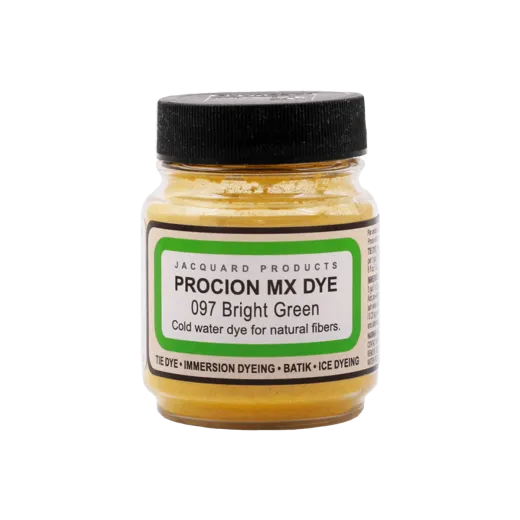 JACQUARD Procion MX Dye 0.66oz #1097 BRIGHT GREEN / Jasnozielony barwnik do tkanin z naturalnych włókien roślinnych (celulozowych)