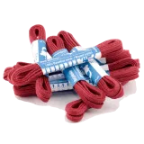 Wytrzymałe bordowe sznurowadła cienkie płaskie woskowane