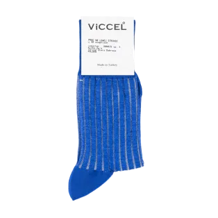 VICCEL / CELCHUK Socks Shadow Stripe Royal Blue / White - Luksusowe skarpety