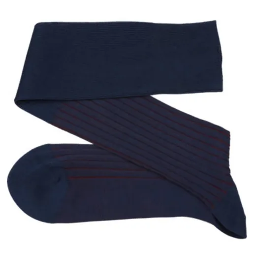 VICCEL / CELCHUK Knee Socks Shadow Dark Navy Blue / Burgundy - Luksusowe podkolanówki