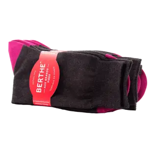 BERTHE M Socks Cotton Anthracite Fushia / Luksusowe skarpetki