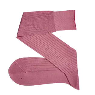 VICCEL / CELCHUK Knee Socks Solid Coral Cotton