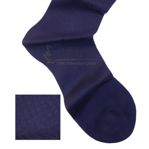 VICCEL / CELCHUK Socks Fish Skin Textured Navy Blue - Luksusowe skarpety