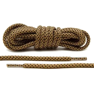 LACE LAB Rope Laces 5mm Black & Tan / Czarnobrązowe okrągłe sznurówki do butów