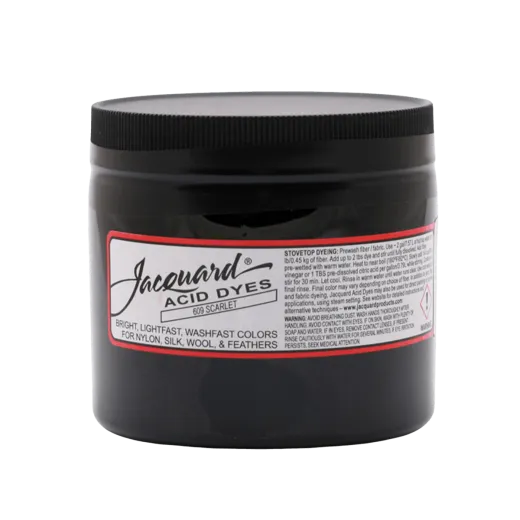 JACQUARD Acid Dye 8oz #609 SCARLET / SZKARŁATNY barwnik kwasowy do wełny, jedwabiu i piór