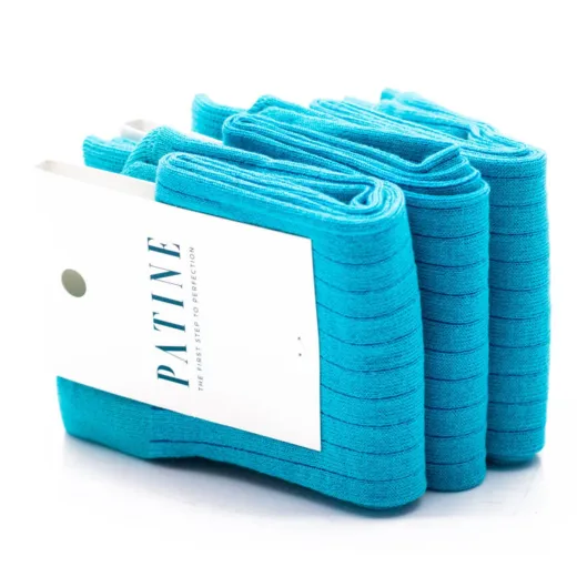 PATINE Socks PASH01 Turquoise / Turkusowe skarpety klasyczne z niebieskimi wydzieleniami typu SHADOW
