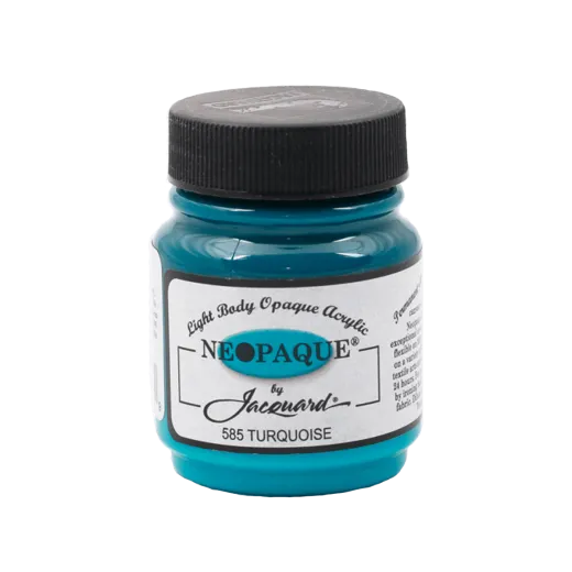 JACQUARD Neopaque Paint 2.25oz #585 TURQUOISE / TURKUSOWA mocnokryjąca farba akrylowa do ubrań, butów i rękodzieła