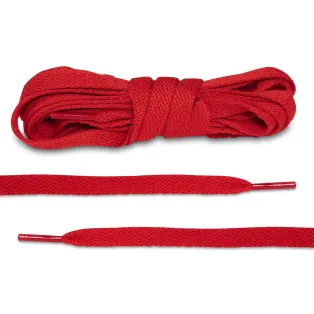 LACE LAB JORDAN 1 Laces 8mm Red / Czerwone płaskie sznurowadła do butów