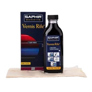 SAPHIR BDC Vernis Rife (Patent Leather) 100ml + Cotton / Płyn do czyszczenia i pielęgnacji skór lakierowanych + bawełniana szmatka