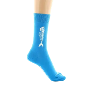 DAGOBERT Men Socks SARDINE Turquise / Niebieskie skarpetki z wędkarskim akcentem