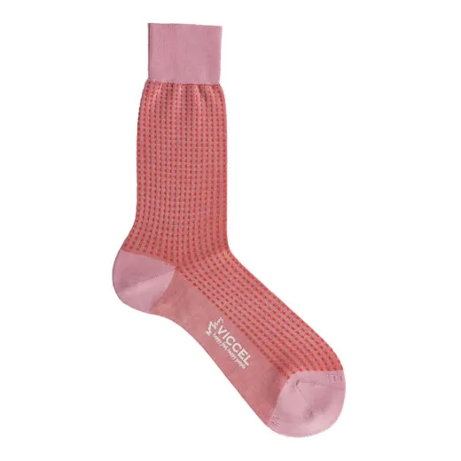 VICCEL / CELCHUK Socks Dot Pink / Orange Square - Luksusowe skarpetki