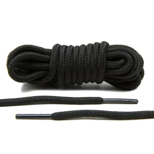 LACE LAB XI Rope Laces 6mm Black / Czarne okrągłe sznurowadła do butów