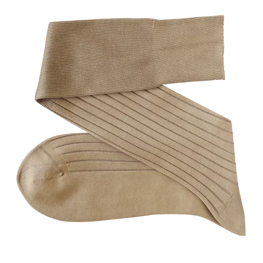 beżowe ekskluzywne podkolanówki bawełniane męskie viccel knee socks elastane cotton tan