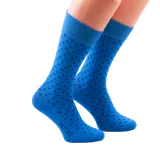 niebieskie w granatowe kropki skarpety męskie bawełniane idealne do butów eleganckich 