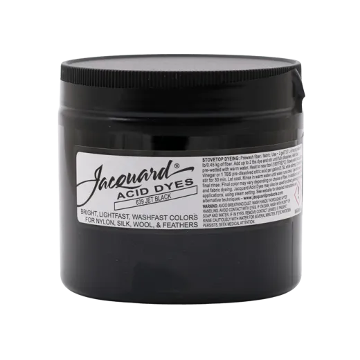 JACQUARD Acid Dye 8oz #639 JET BLACK / GŁĘBOKOCZARNY barwnik kwasowy do wełny, jedwabiu i piór