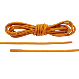 LACE LAB Waxed Shoe Laces 2.5mm Tan / Brązowe okrągłe woskowane sznurowadła do butów