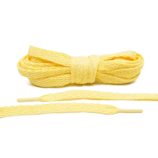 LACE LAB Flat Shoe Laces 8mm Pale Yellow / Żółte płaskie sznurowadła do butów