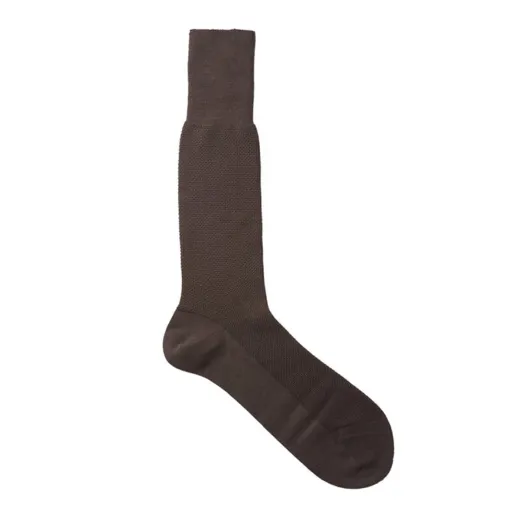 VICCEL / CELCHUK Socks Gray Pique Wool Silk - Luksusowe skarpety