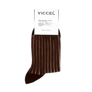 VICCEL / CELCHUK Socks Shadow Stripe Brown / Beige - Luksusowe skarpety