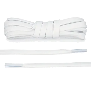 LACE LAB DUNK Replacement Laces 8mm White / Białe płaskie sznurówki do Sneakersów