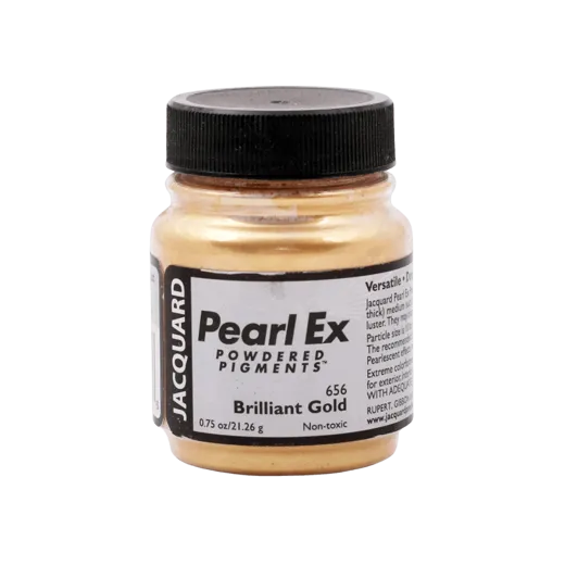 JACQUARD Pearl EX Powdered Metallic Pigments 0.75oz #656 BRILLIANT GOLD / Brylantowe złote metaliczne i perłowe pigmenty w proszku do rękodzieła