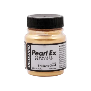 JACQUARD Pearl EX Powdered Metallic Pigments 0.75oz #656 BRILLIANT GOLD / Brylantowe złote metaliczne i perłowe pigmenty w proszku do rękodzieła