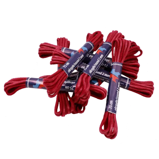 Okrągłe woskowane sznurowadła bordowe