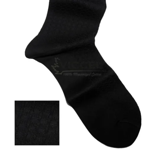 VICCEL / CELCHUK Knee Socks Star Textured Black - Luksusowe podkolanówki