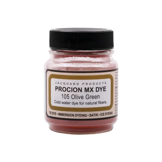 JACQUARD Procion MX Dye 0.66oz #1105 OLIVE GREEN / Oliwkowozielony barwnik do tkanin z naturalnych włókien roślinnych (celulozowych)
