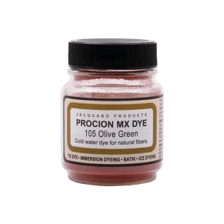 JACQUARD Procion MX Dye 0.66oz #1105 OLIVE GREEN / Oliwkowozielony barwnik do tkanin z naturalnych włókien roślinnych (celulozowych)